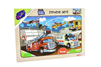 BD-36/37/38/39  AHŞAP EĞİTİCİ PUZZLE İTFAİYE SETİ BD-36